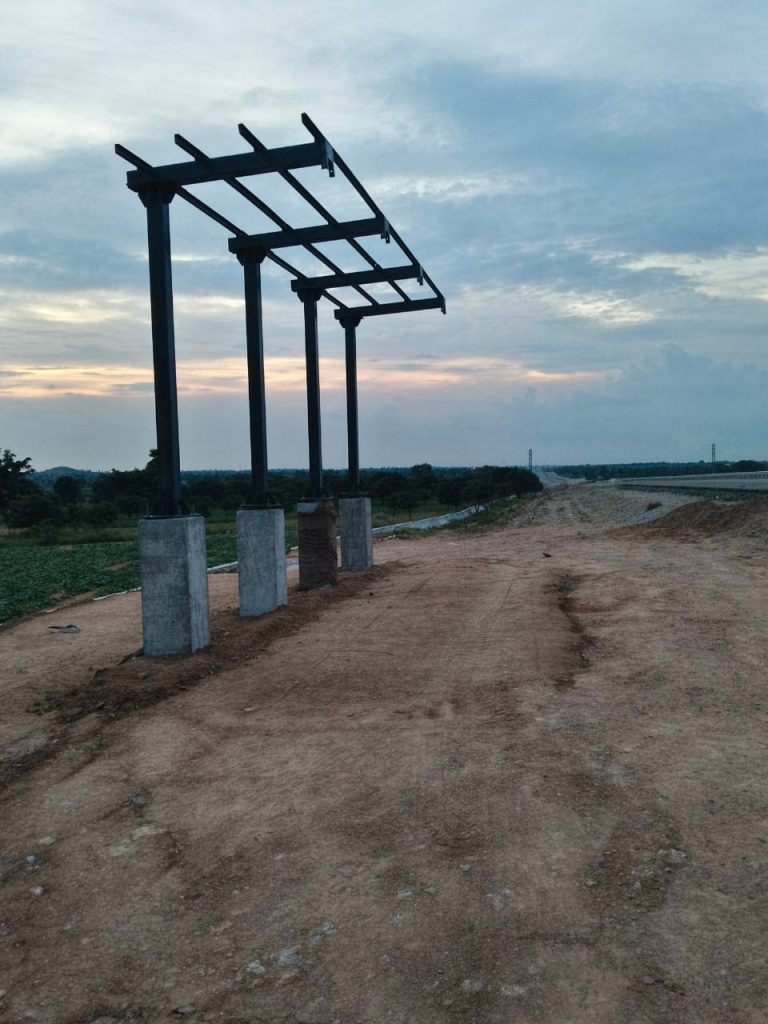 Ch 205+650 RHS Bus shelter post installation