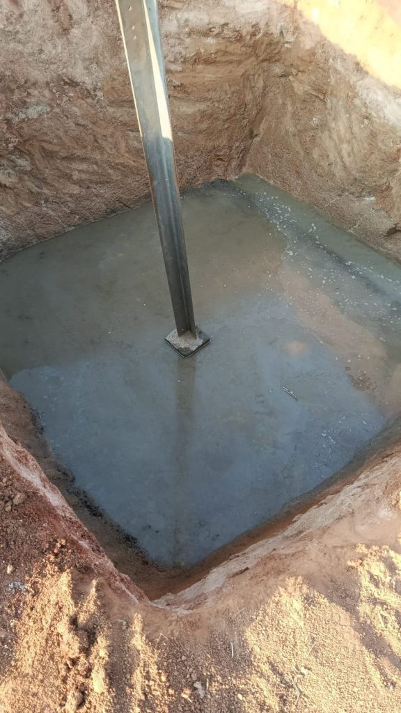 PCC work completed at tower location no 40 , R+3 tower.