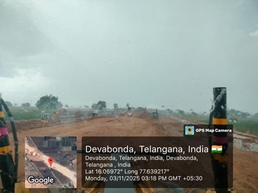 Rainfall started at ch-224+370 Re wall